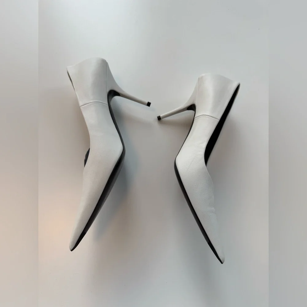 Balenciaga white knife pumps 39